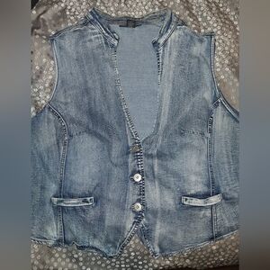 Ashley Stewart Light Blue Denim Vest